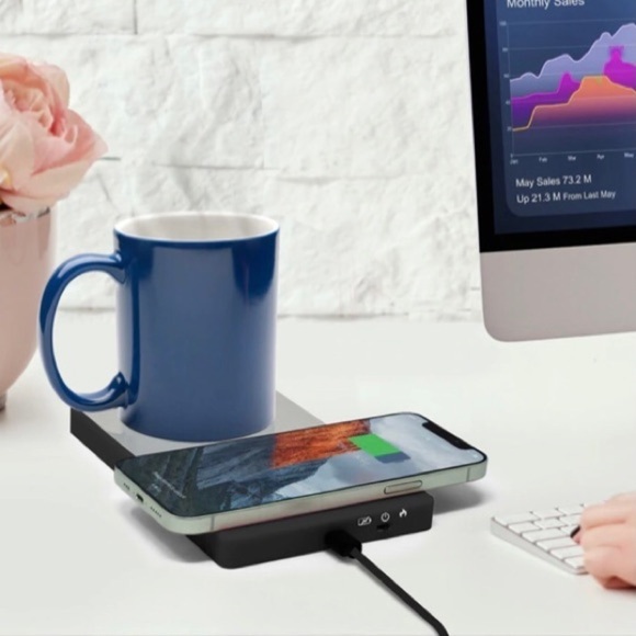 New Aduro Tech Theory USB Powered Wireless Charger & Mug Warmer Desk O… - Picture 2 of 3